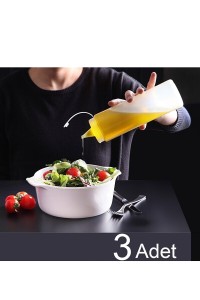 Akiss Home 3 Adet Sızdırmaz Kapaklı Plastik Yağ Şişesi Ve Sos Şişesi 700 Ml